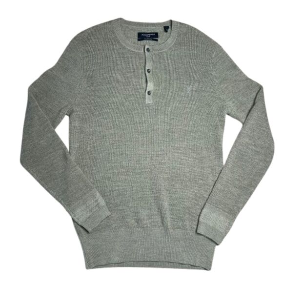 AllSaints Men's Ramskull Long Sleeve Henley Size S - Picture 1 of 6